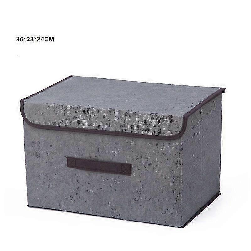 Foldable Storage Box  with Lids Stackable Linen Fabric Storage Cont...