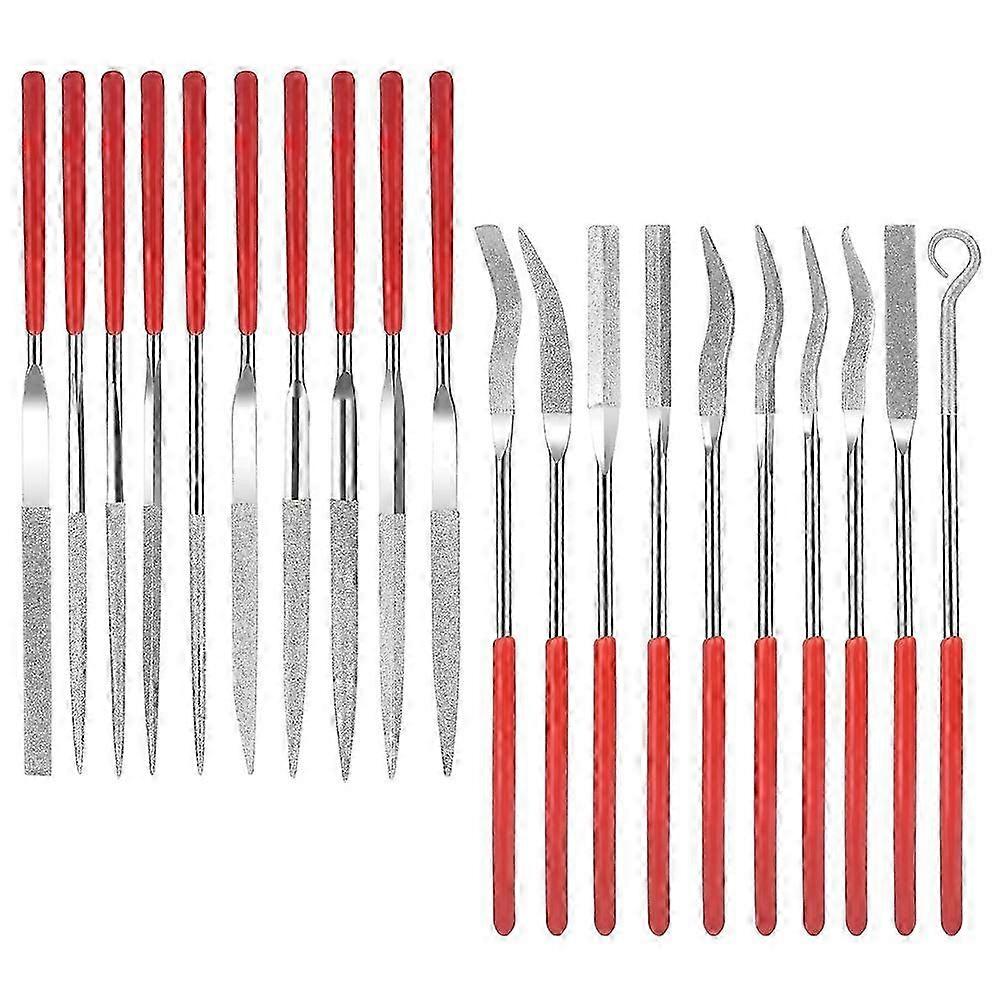 Pack of 20 Diamond Needle Files Set, Mini Diamond File Jewellery Hand Files Tooth File Tool Set