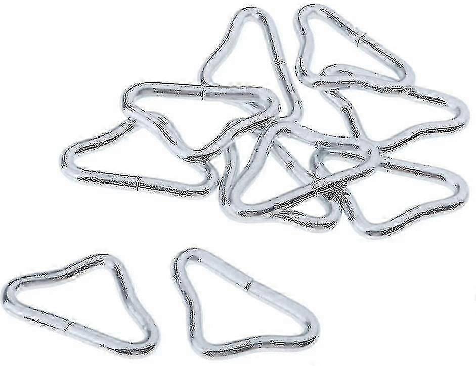 20 Stainless Steel Triangle Buckles with V-Rings for Trampoline Replacement or Craft Projects