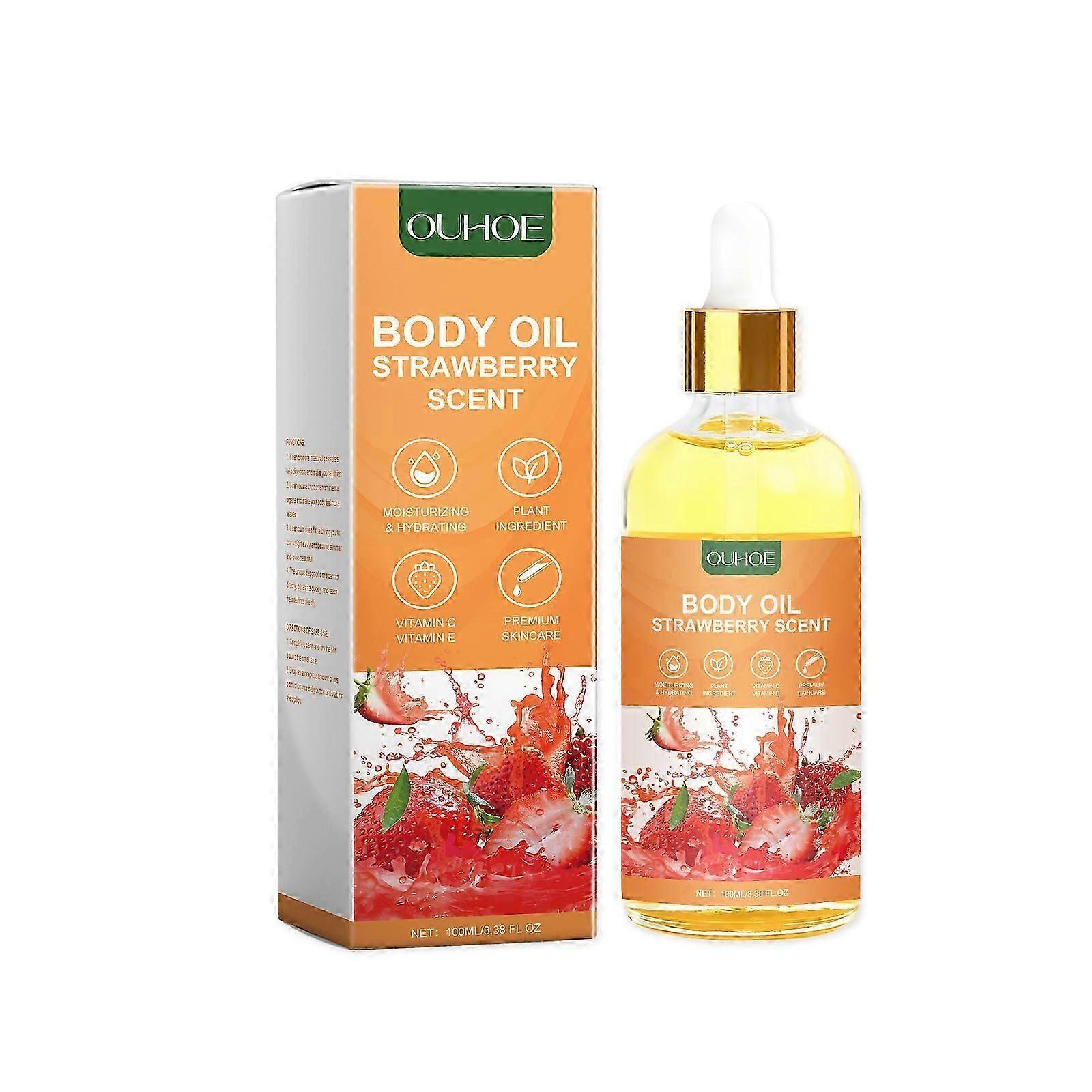 OUHOE Strawberry Moisturizing Oil Moisturizing, Moisturizing, Elasticizing, Firming, Fading Fine Lines, Nourishing Skin, Body Massage Oil