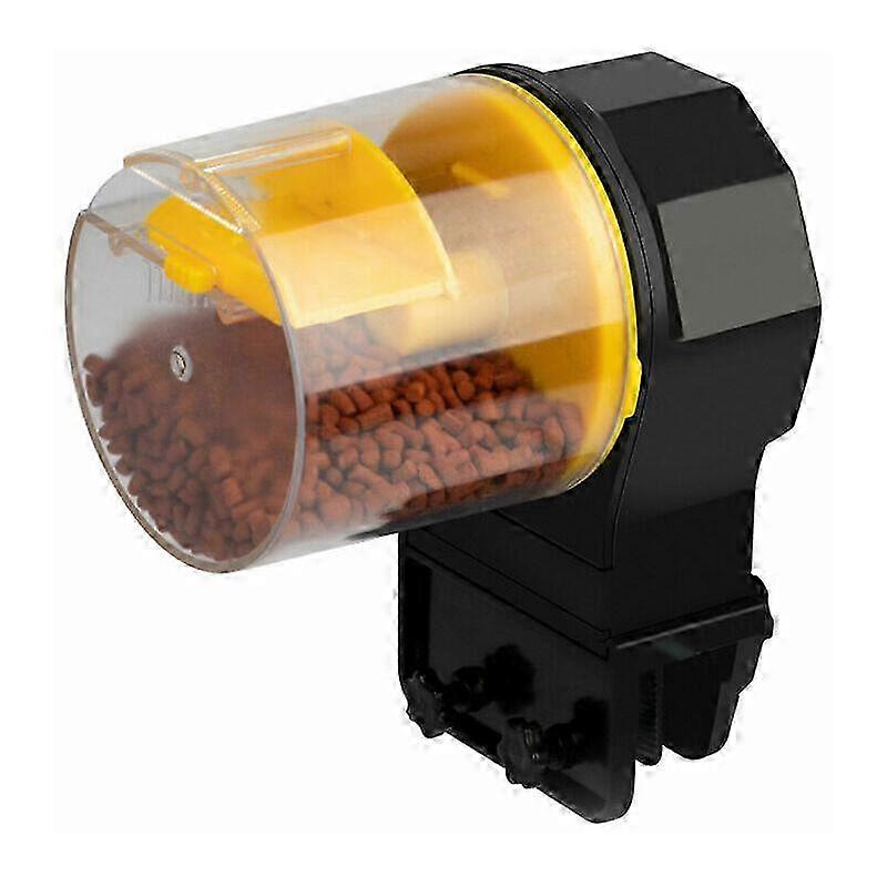 Fish Food Dispenser - Automatic Fish Feeder Aquarium Automatic Feeding Timer Moisture-Proof Feeder (Yellow)