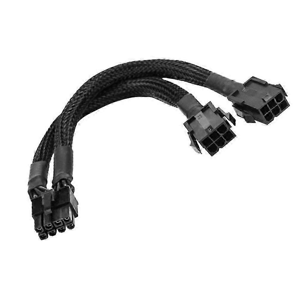 Sleeved GPU power adapter 6 pin to 8 pin 20cm cable for computer