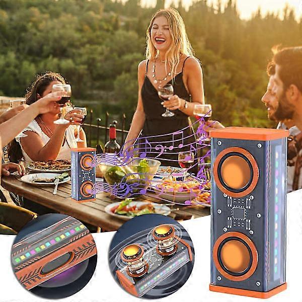 Petit haut-parleur Bluetooth avec des lumières colorées et des cornes doubles (multicolore)