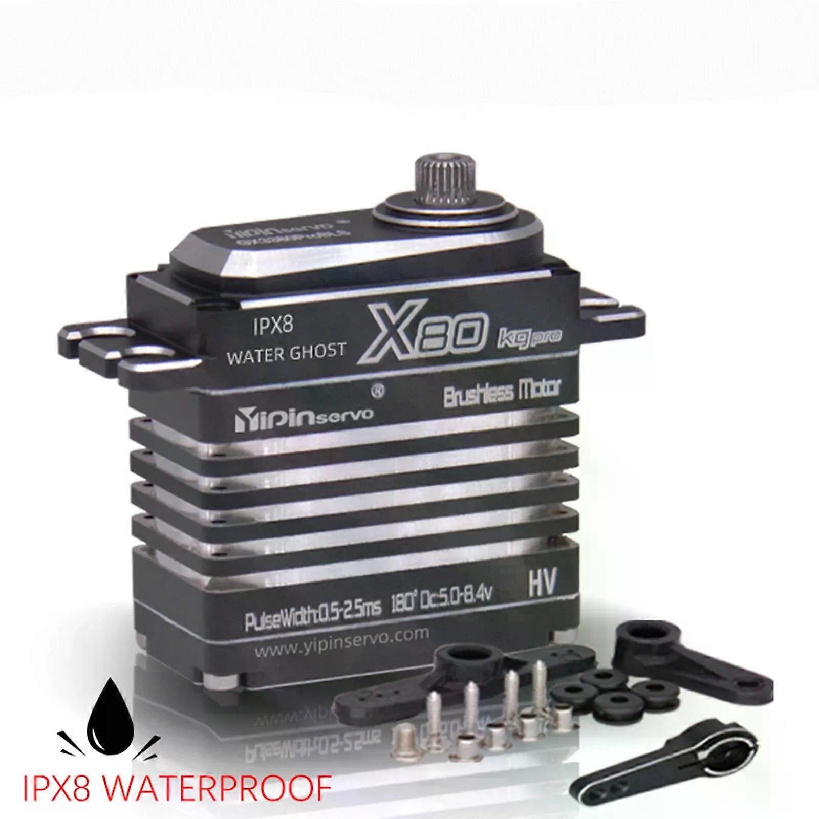 270 درجة مقاوم للماء Coreless Servo 80KG Metal Gear RC Digital Servo Brushless