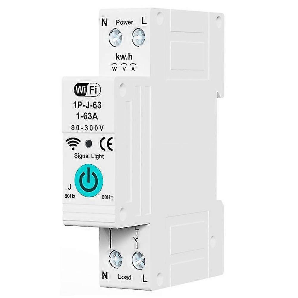 WiFi Circuit Breaker AC220V 63A Ammeter Energy Remote Mobile Control