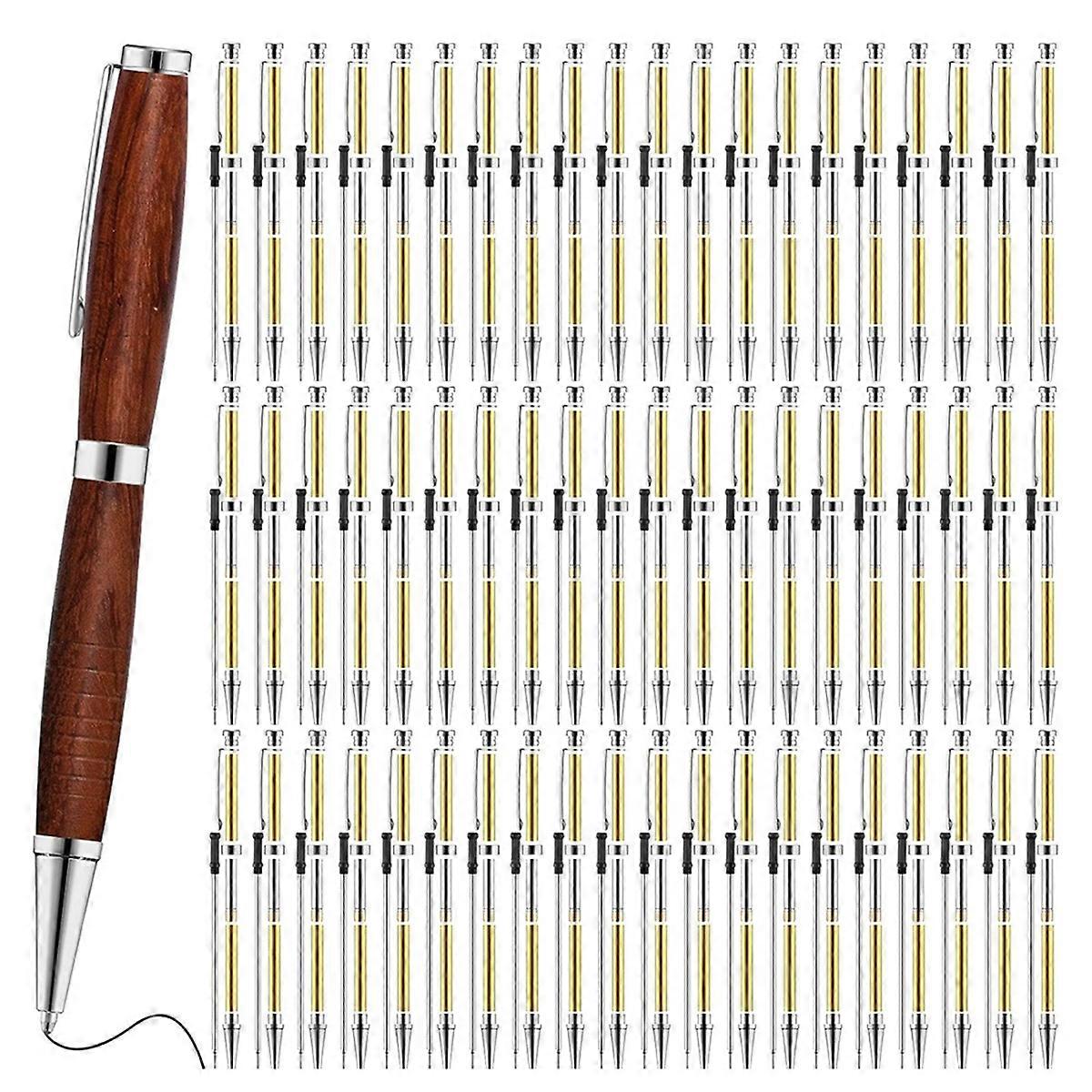 60pcs Twist-Out Pen Kit for Woodturn 7mm Slim Pen Bulk Silver