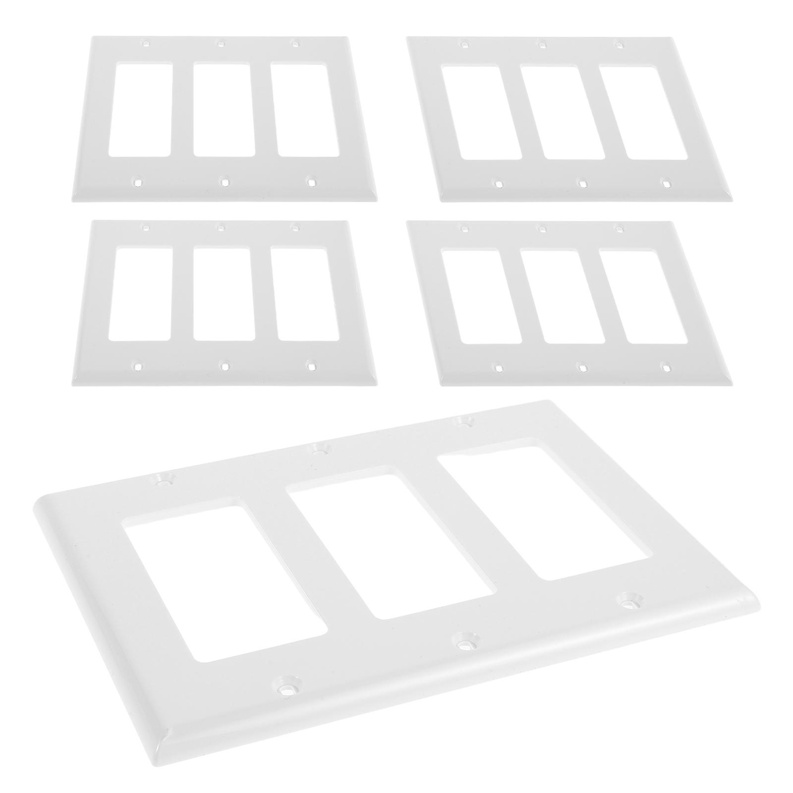 White Decorative Triple Switch Covers for Wall Plate Plastic Rocker Switch