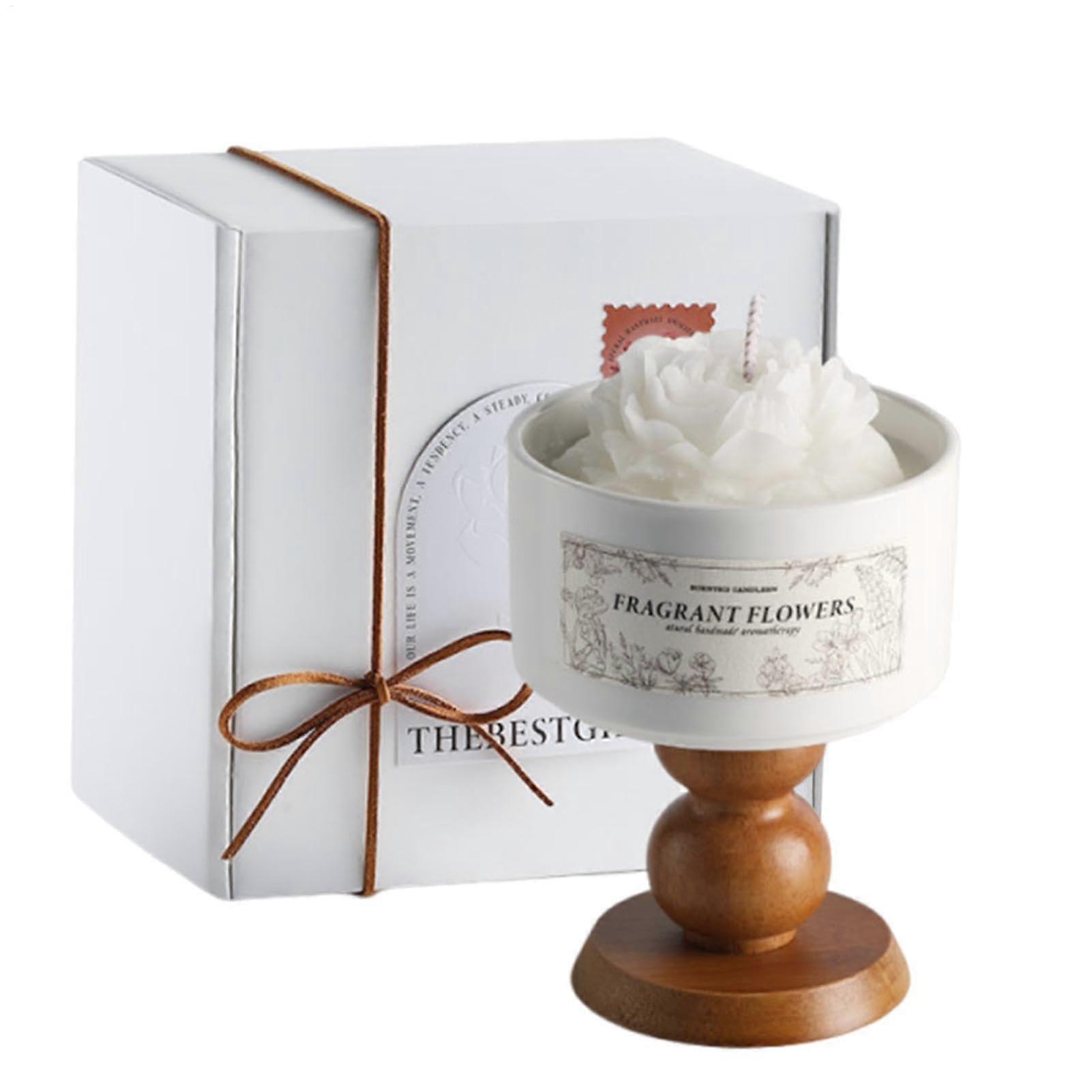 LongLasting Scented Candles Ceramic Teacup Shape Freesia Fragrance, Home Fragrance, Aromatherapy Candle