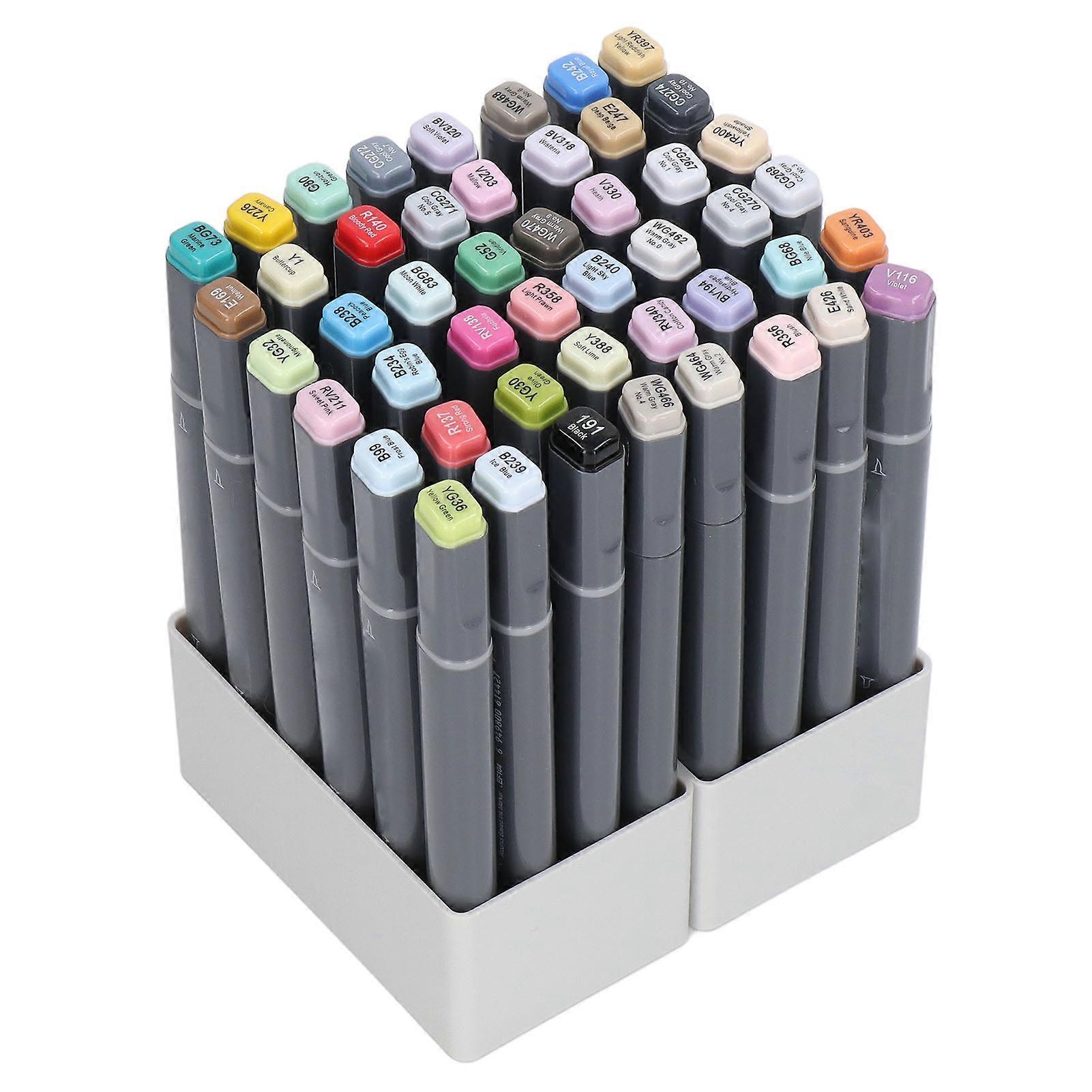 48 Farben Dual Tip Art Marker Set mit weichen schrägen Spitzen