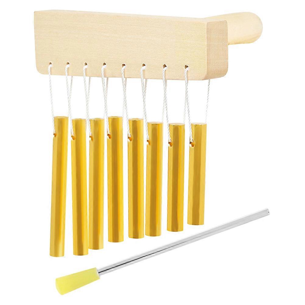 Aluminum Wind Chime Instrument with 8 Tones for Kids Music Education Golden Color Safe Materials