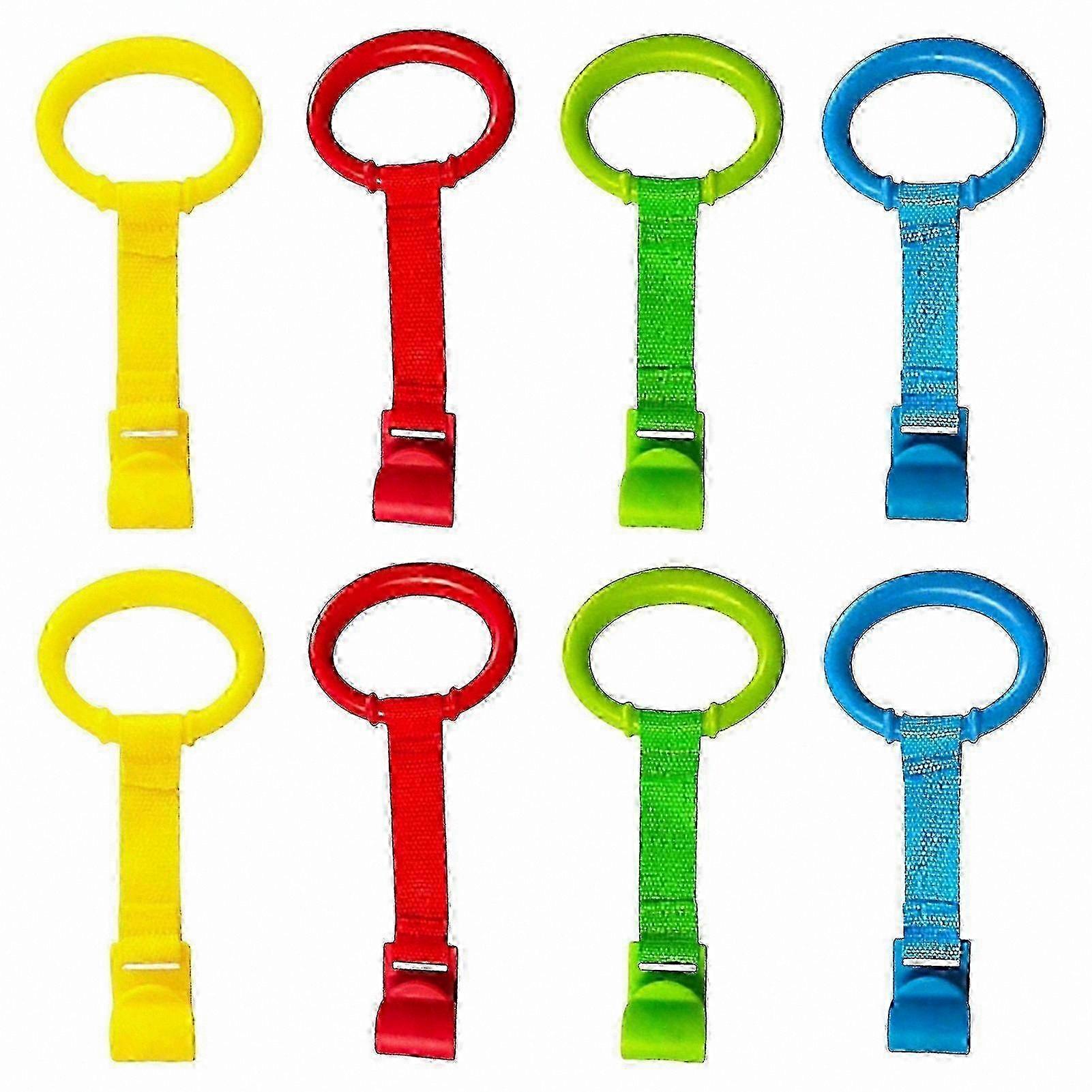 Baby Playpen Accessory Kit with Pull-Up Handles, Hanging Rings, and Crib Bar for Toy Straps - Compatible with 4-Color Playpens