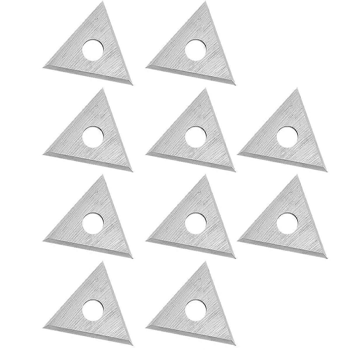 10Pcs 1inch Triangle Paint Paint Carbide Blades Double-Edged Reversible Replacement Blade
