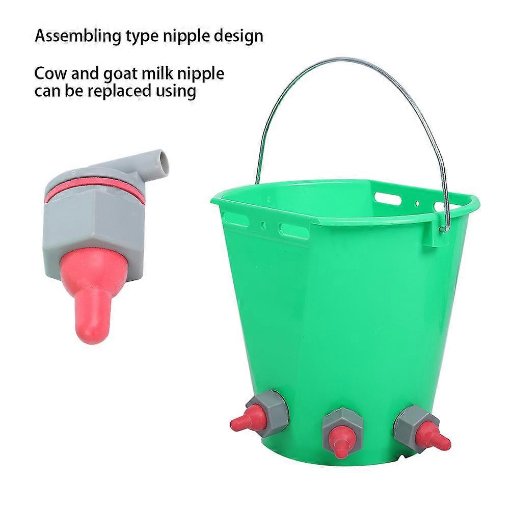 HL-MP69 8L Plastic Milk Feed Bucket for Cattle Sheep 30x28x22cm
