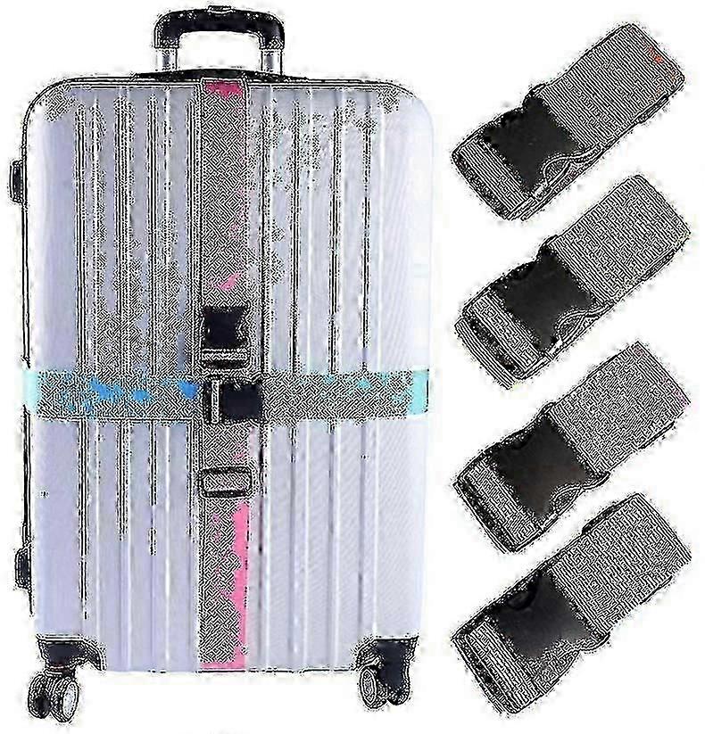 Adjustable Width Packing Belts for Suitcases - 4-Pack Travel Accessories for Enhanced Luggage Security