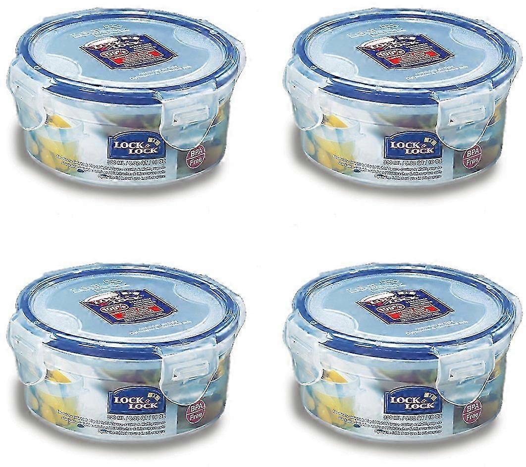 4 Sada Clear Food Snack Container Box Round