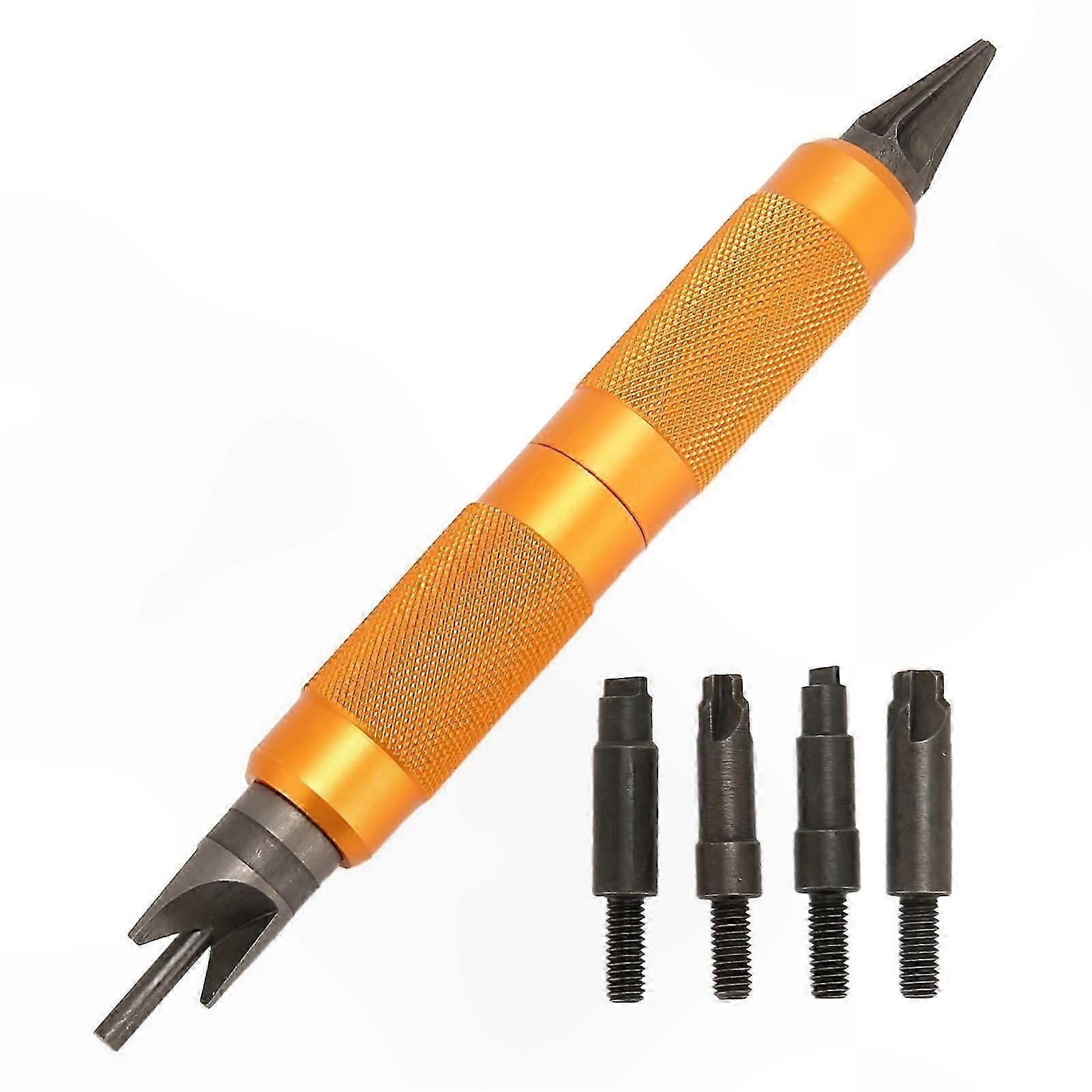 Multi-Function Hand Tool for Case Chamfering and Deburring with Skid-Resistant Grip for Reloading Needs
