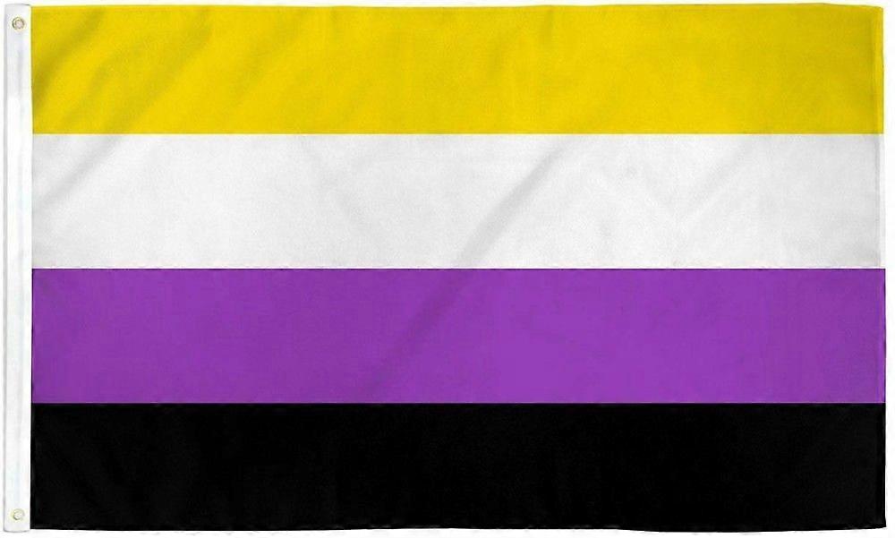 Ickebinär Flagga Regnbåge Prideflagga HBT NB Prideflagga Icke-binär Enby Style B 273