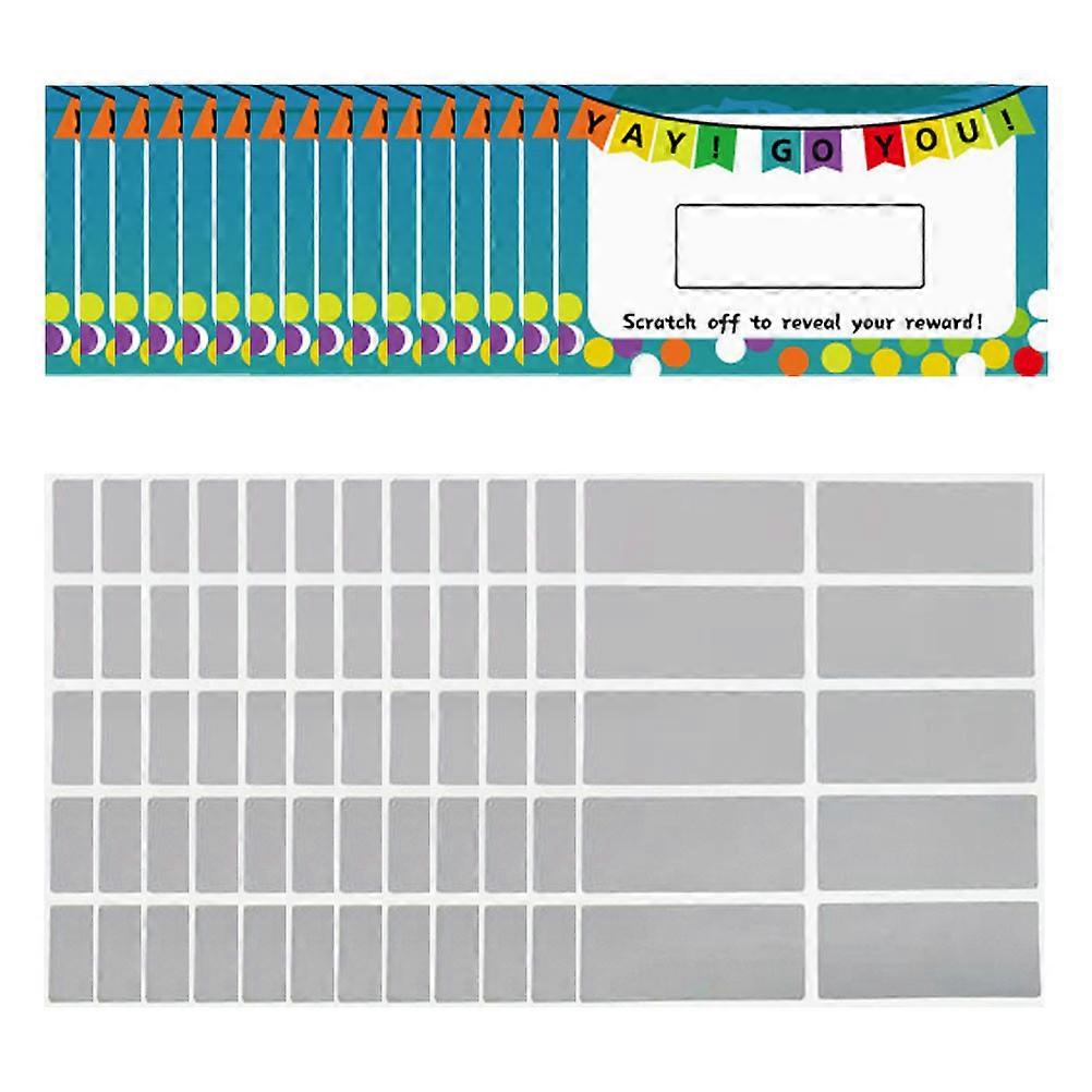 Creative Look Scratchable Stickers 100 Sheets Rectangular Self Adhesive For Students Multi Color Perfect For Festivals