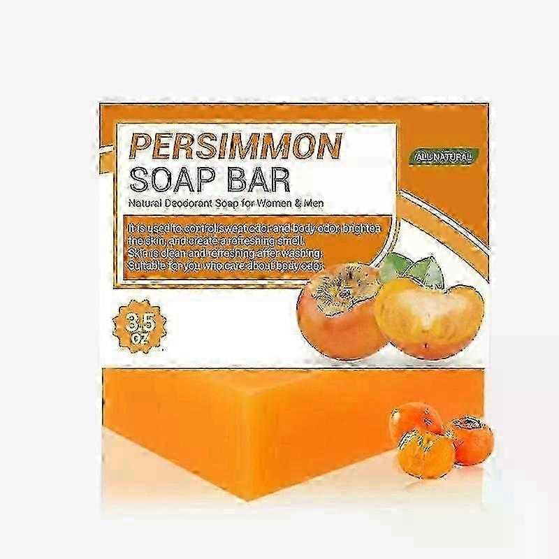 Persimmon Soap Bar for Old People Smell, Natural Deodorant Body Face Bar Soap for Body Odor Control, Remove Bad Body Odor, Men & Women Deodorizing