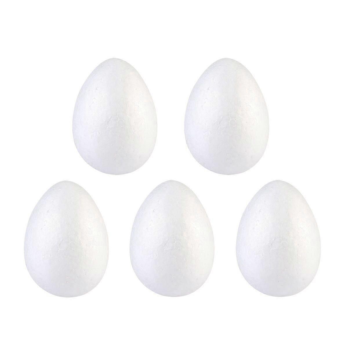 5pcs Painting Egg DIY Easter Decor Solid Egg for Kid Festival Craft (White, 15cm)