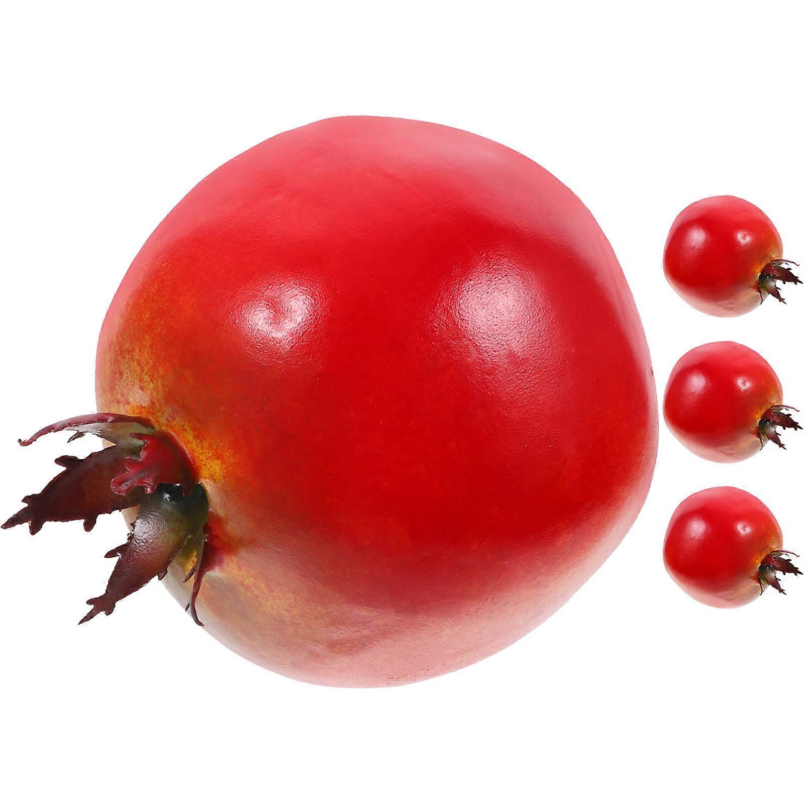 Artificial Pomegranate Fruit Mini Artificial Pomegranate Models Home Decoration Multi Foam Preschool Education 4Set