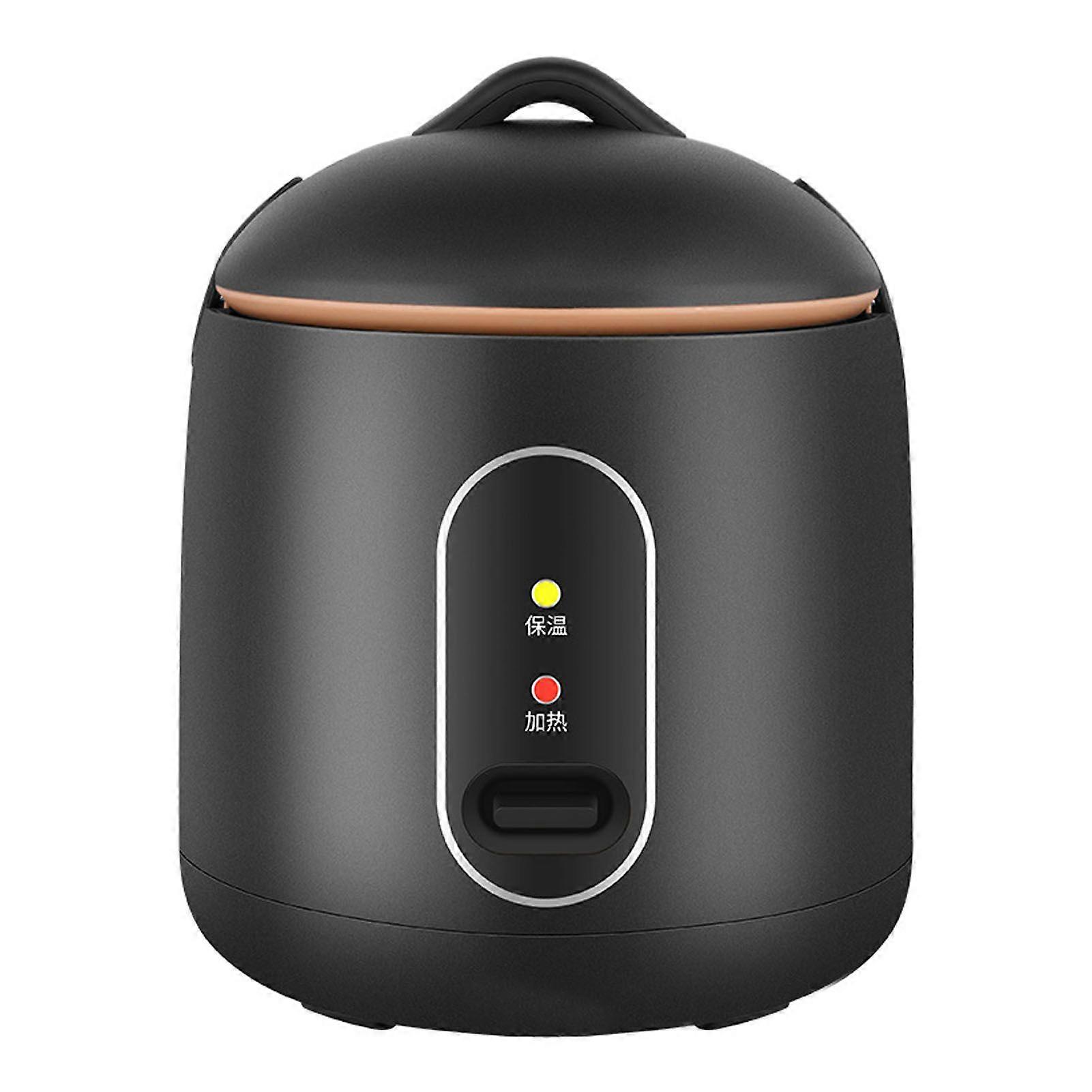 Home Mini Rice Cooker Black Small Dormitory Automatic Rice Cooker 1.2L Thermal Rice Cooker with Steaming Pot Liner