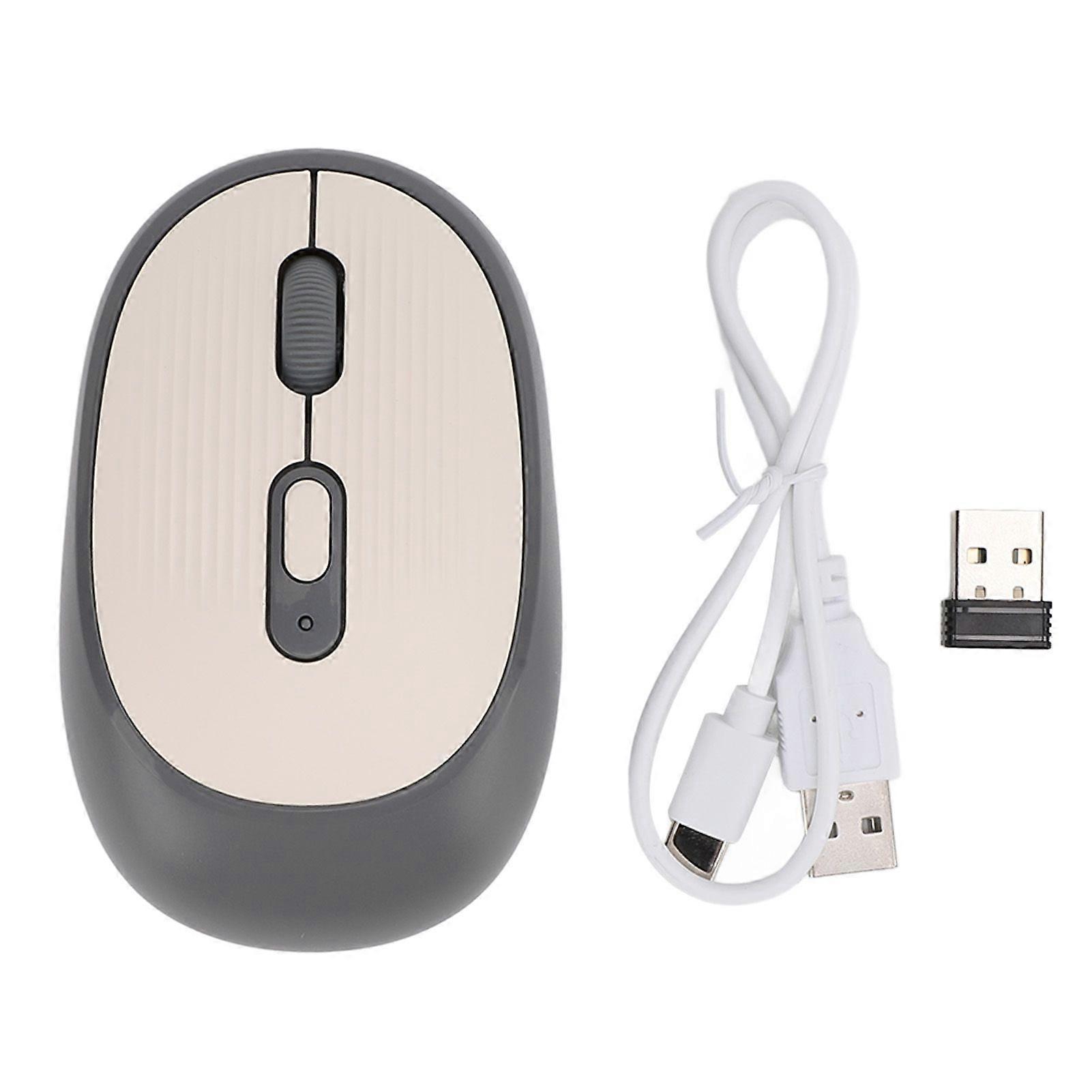 Bluetooth Wireless Mouse Portable Quiet Click 800 1600 2400 DPI 500mAh Battery Universal for Laptop PC Computer Grey