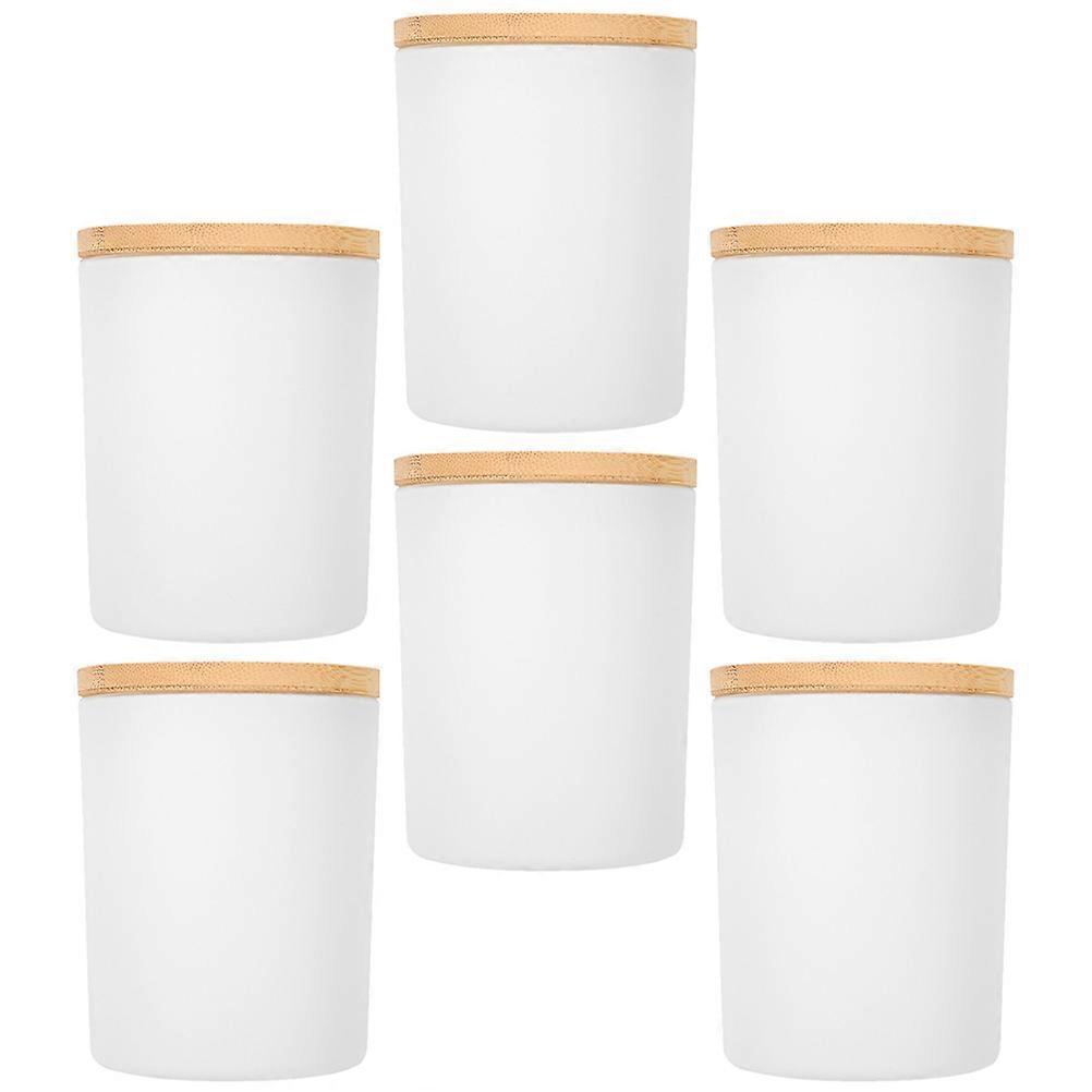 Glass Candle Jars for Decoration with Bamboo Lids 12Sets Candle Holders