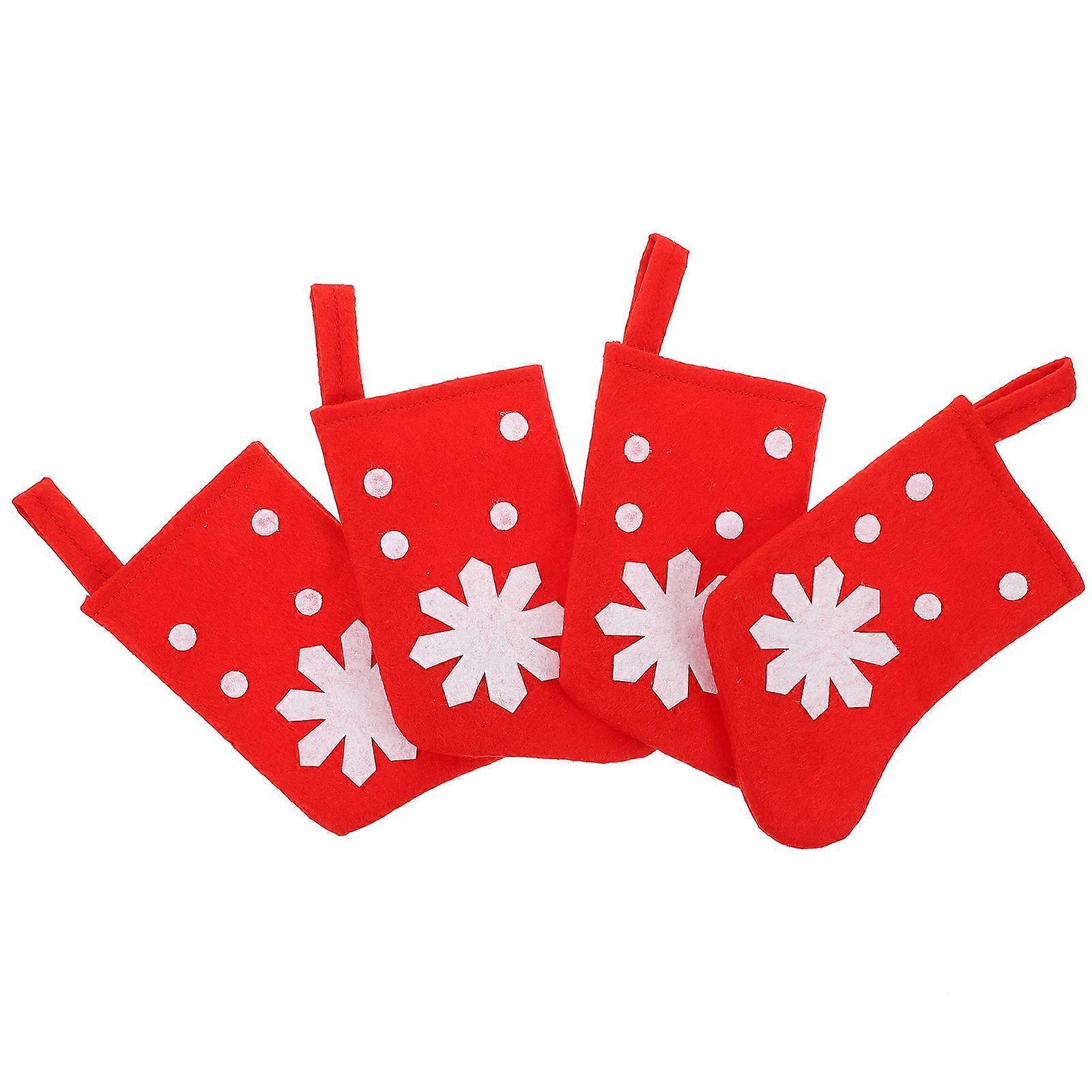 Xmas Dining Table Decor Cutlery Holder for Storage Use 20Pcs Red Cloth