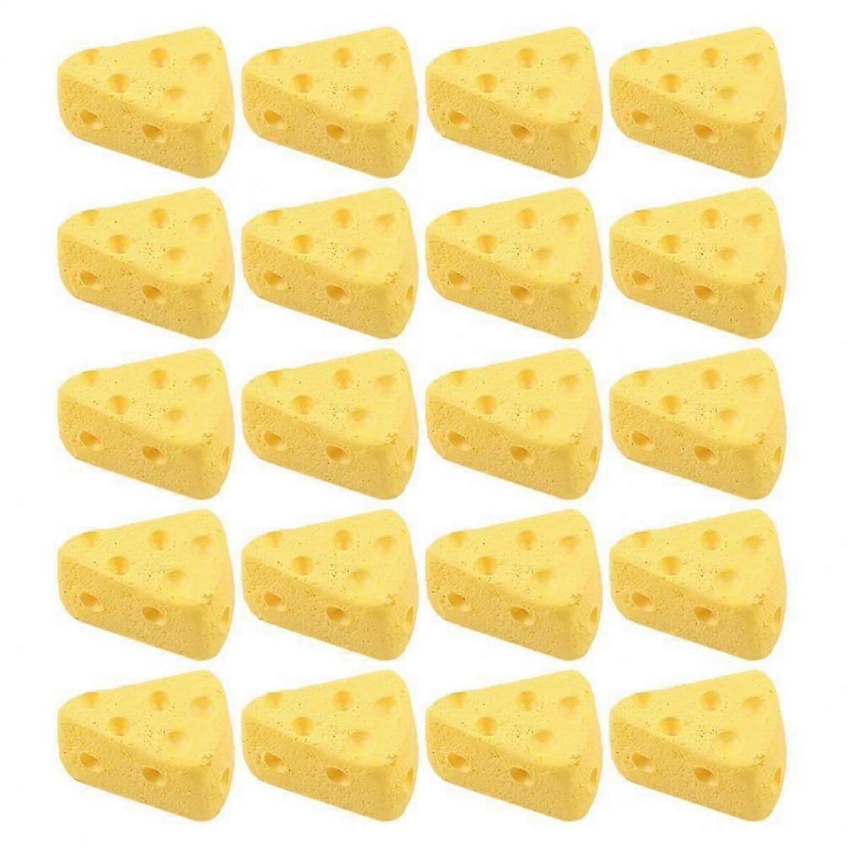 50Pcs Artificial Simulation Cakes Dessert Models Fake Cheese Props (Yellow)