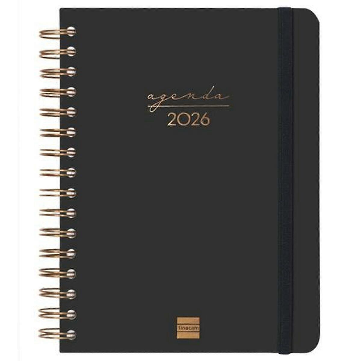 Diary Finocam Alma Black A5 15,5 x 21,2 cm 2026