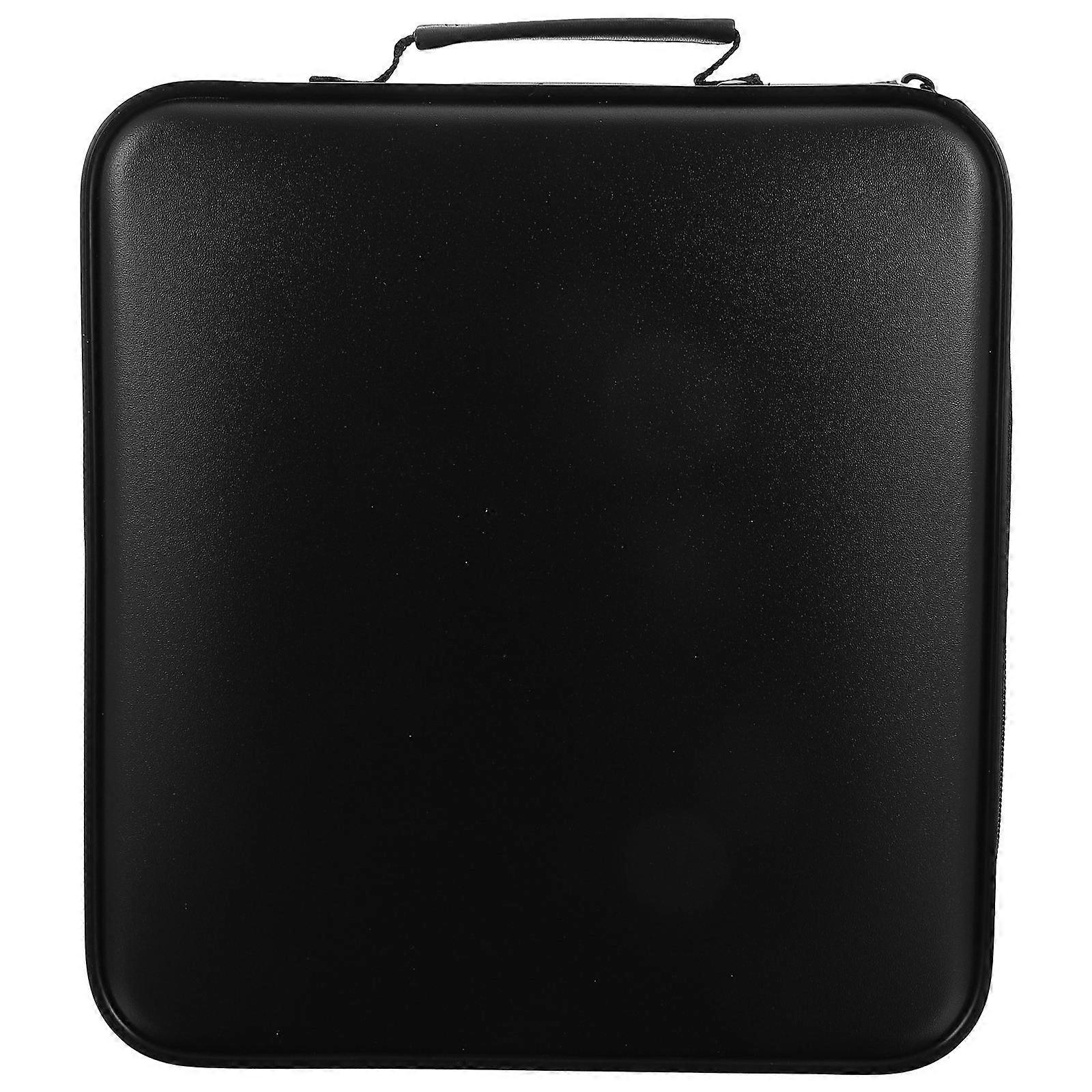 Black Rectangular CD Storage Organizer Case 2Pcs Scratch Resistant Travel Home Storage 11.79X11.00X2.36in