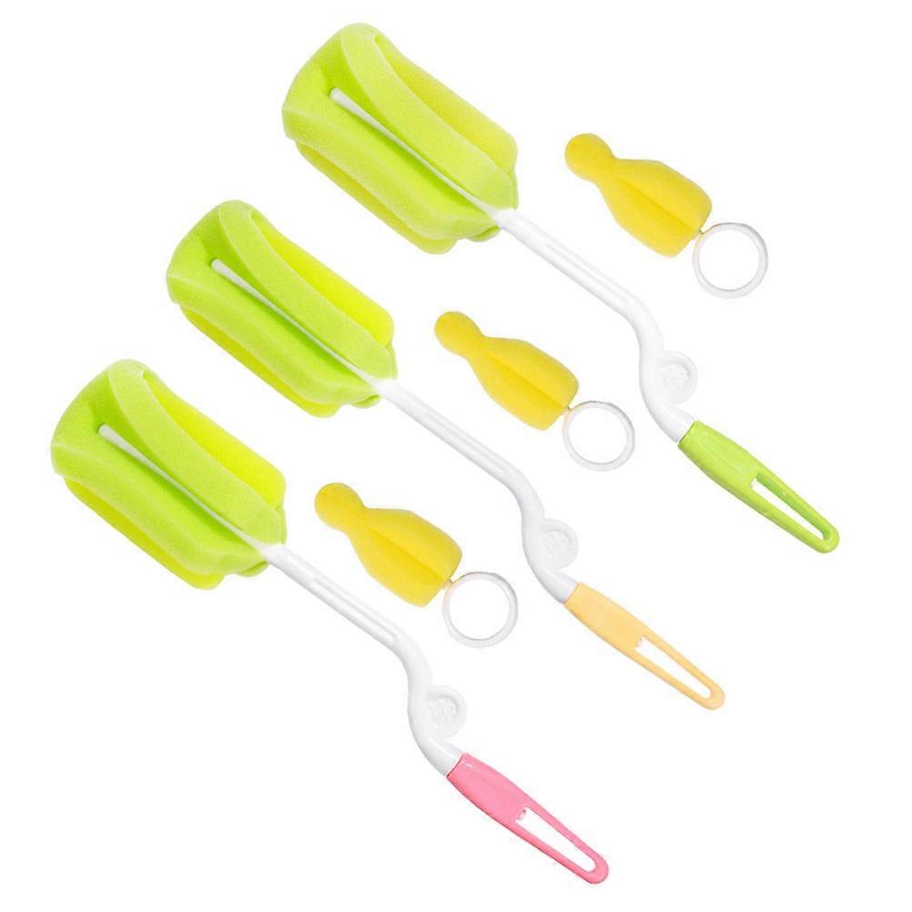360 Degree Rotation Handle Baby Bottle And Pacifier Cleaning Brush Set For Parents Caregivers Assorted Color 2 Sets