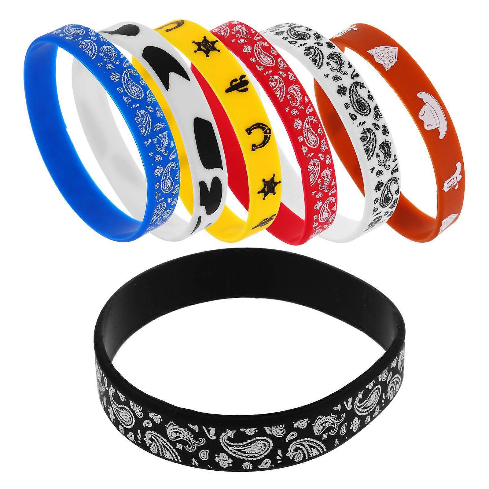 Colored Stretch Wristbands Lightweight Silicone Material Decorative Accessory for Parties 28Pcs