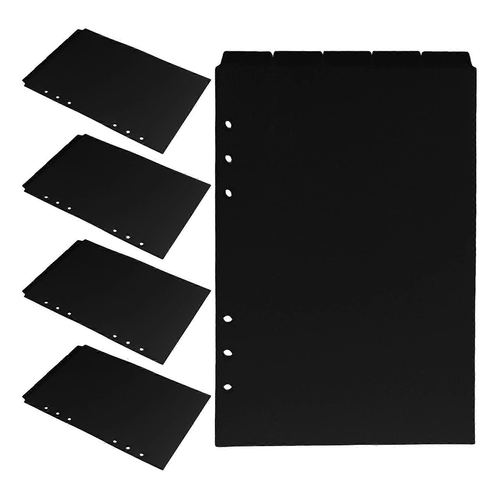 Black Plastic Binder Dividers for Office Use with 50Pcs Removable Tabs