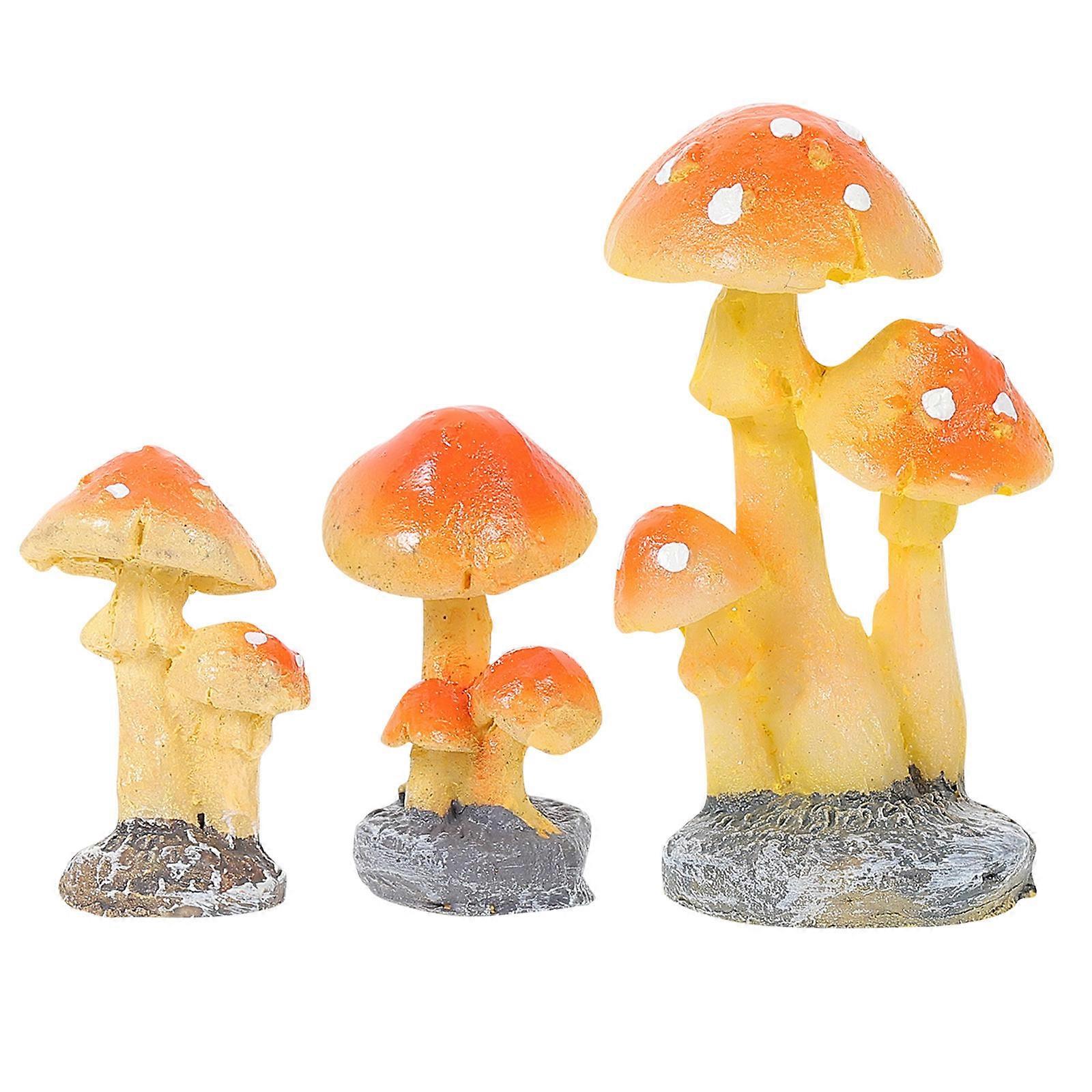 Decorative Resin Mushroom Garden Table Decorations for Micro Landscape 9Pcs