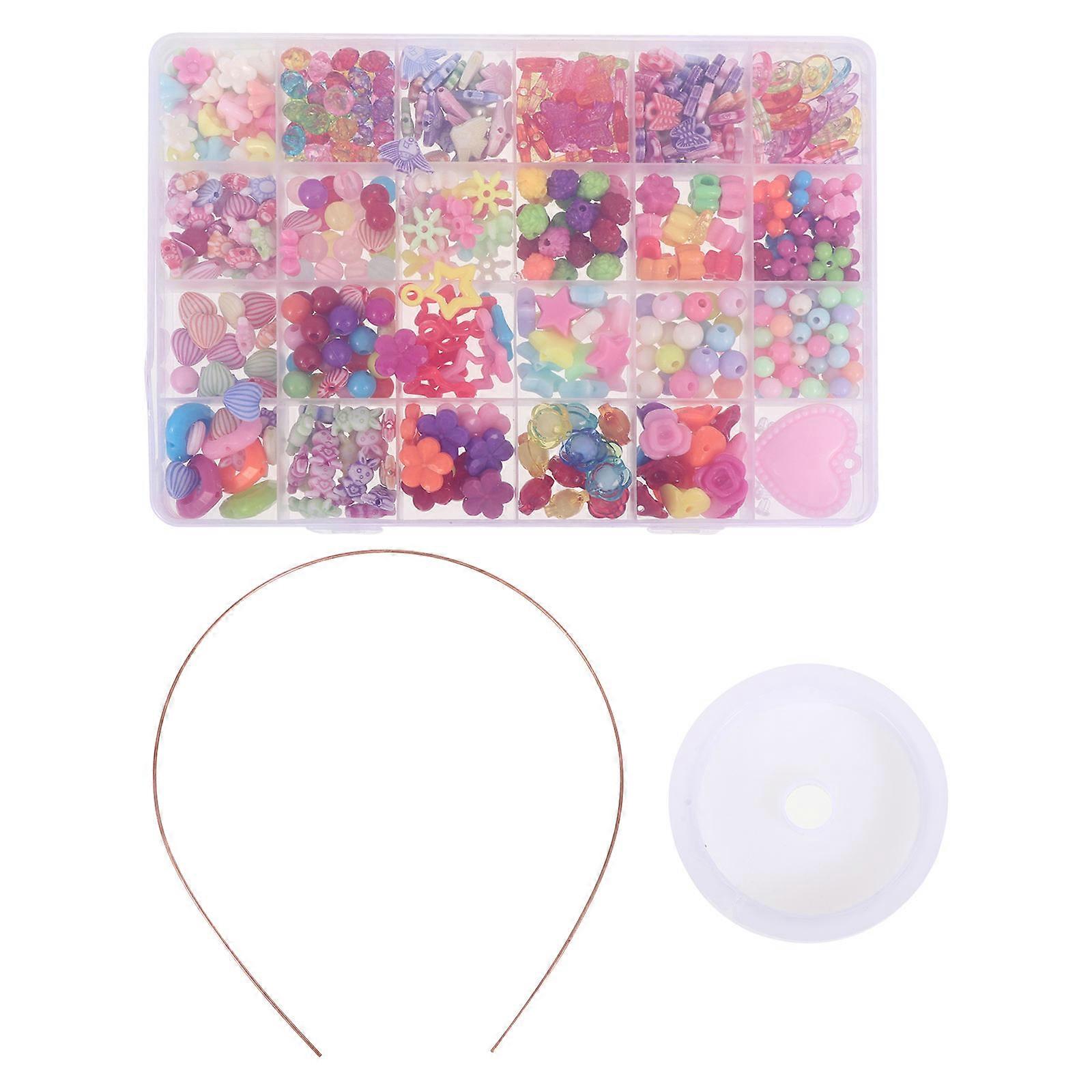 Kids Beaded Toy 3Pcs Pink Threading Beads Educational Set for Playing Developing Coordination