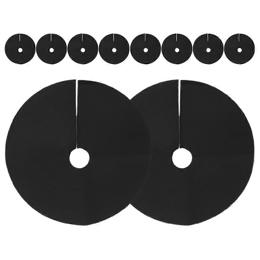 Gardening Tree Mulch Ring Non-Woven Fabric 40Pcs Black Protector Mat
