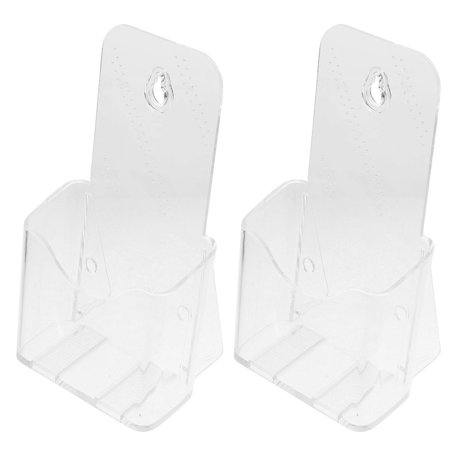 Pamphlets Display Stand Acrylic Wall Mount for 8Pcs Transparent Holders