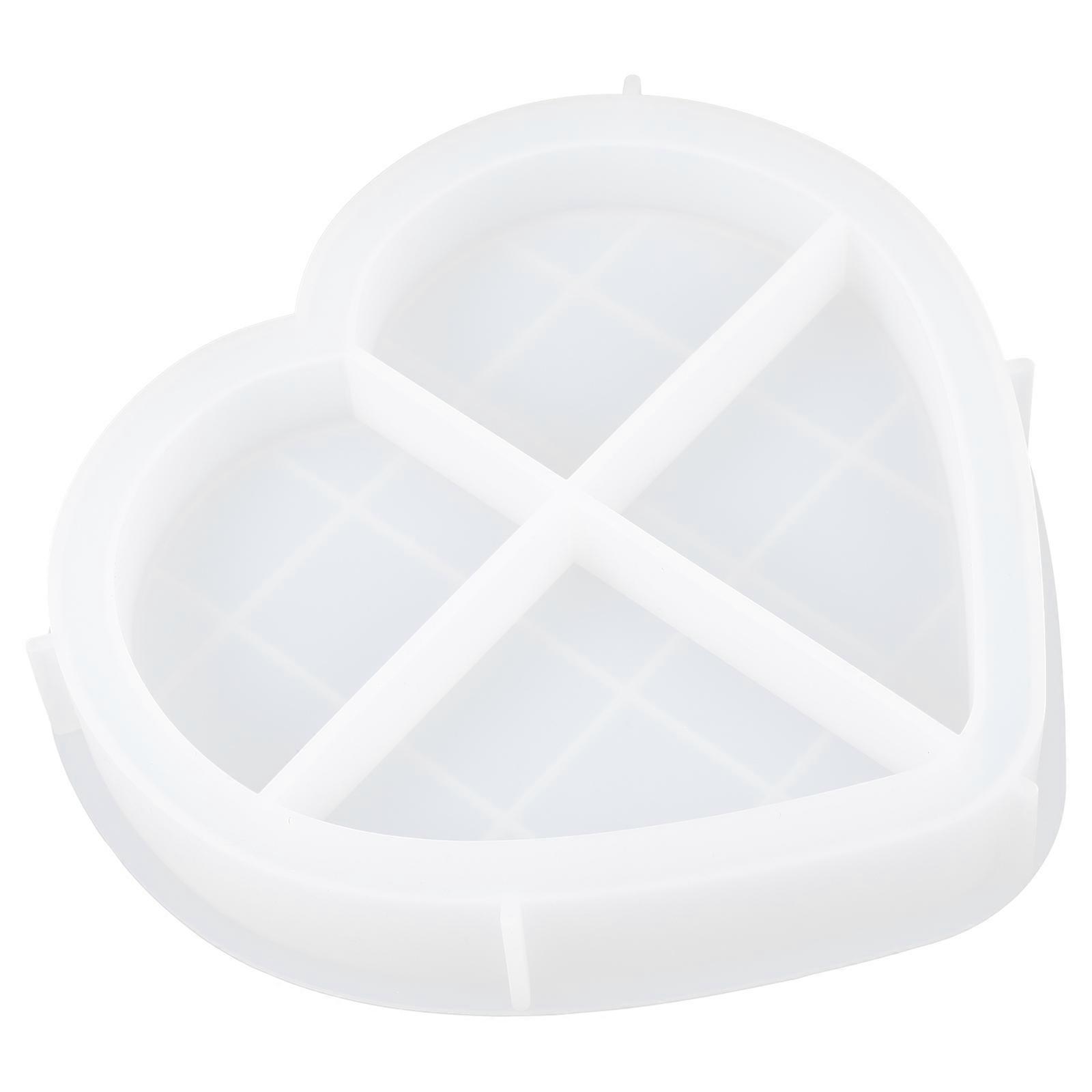 DIY Supply Heart Shape Tray Mold for Silicone Casting 4Pcs Mold Set