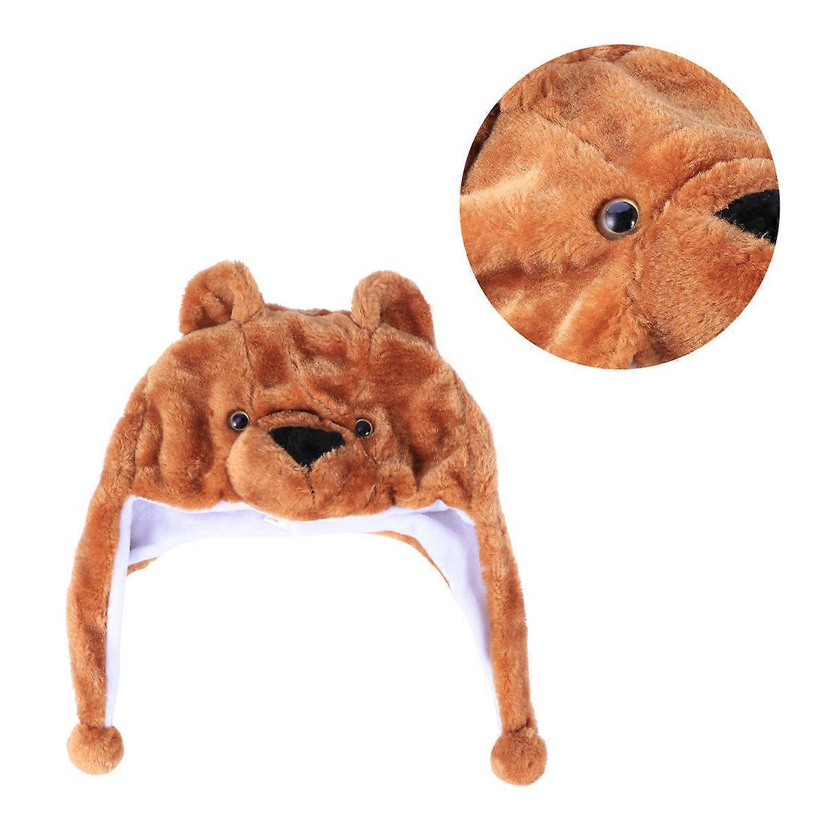 Plush Animal Hat For Halloween And Winter Performance Suitable For Adults And Children 3Pcs