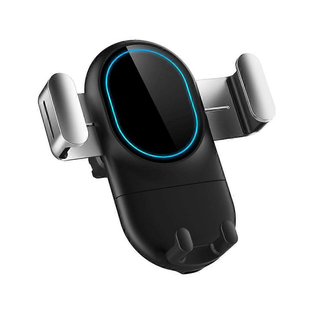 Wireless Charging Phone Mount For Car Air Vent Black Color Simple Design 1Pc