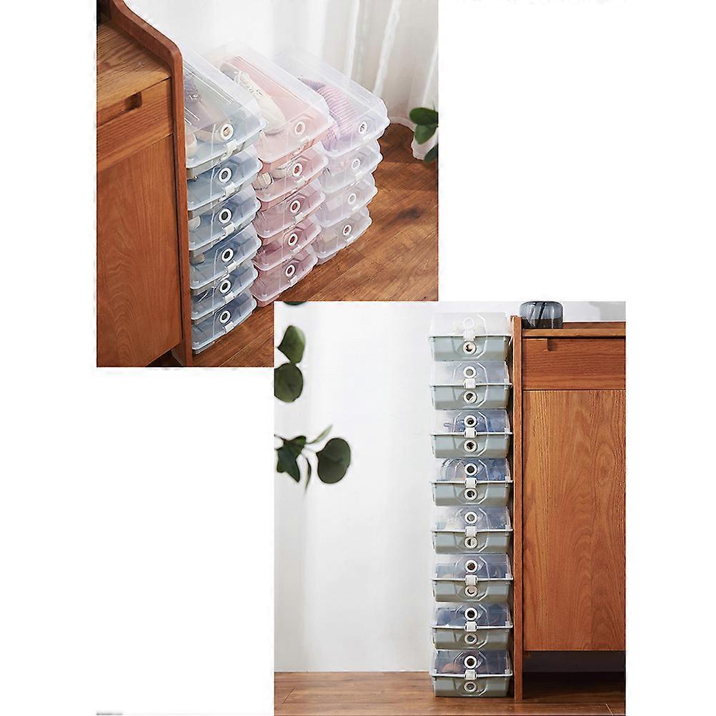 Shoes Storage Bin for Shoe Organizer with 2Pcs Transparent Plastic