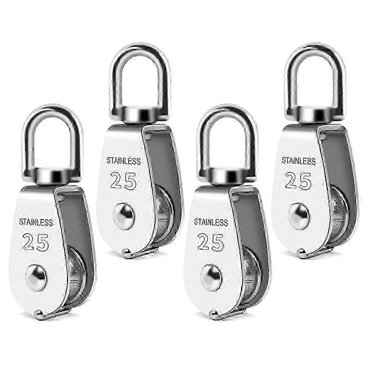 M25 Single Pulley Snatch Block with Swivel Hook: Heavy-Duty 304 Stainless Steel for Lifting and Crane Use