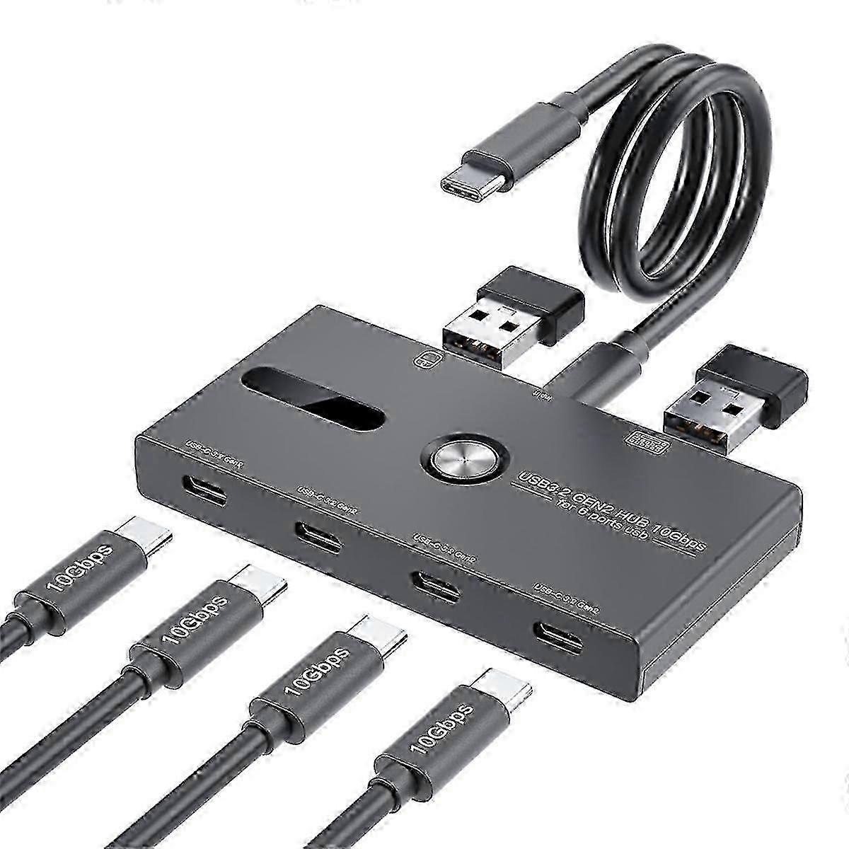 10Gbps USB C Hub, 6 Ports USB C Splitter, Hub for PC, Laptop,HUB Hub 3.2 Gen2 4-Port USB C Splitter