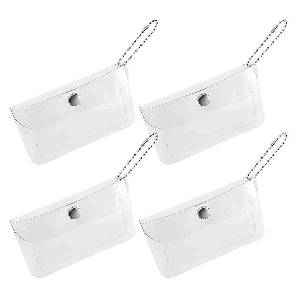 Transparent Coin Purse 4Pcs Portable Storage Organizer For Students Office Workers Compact Lightweight Design