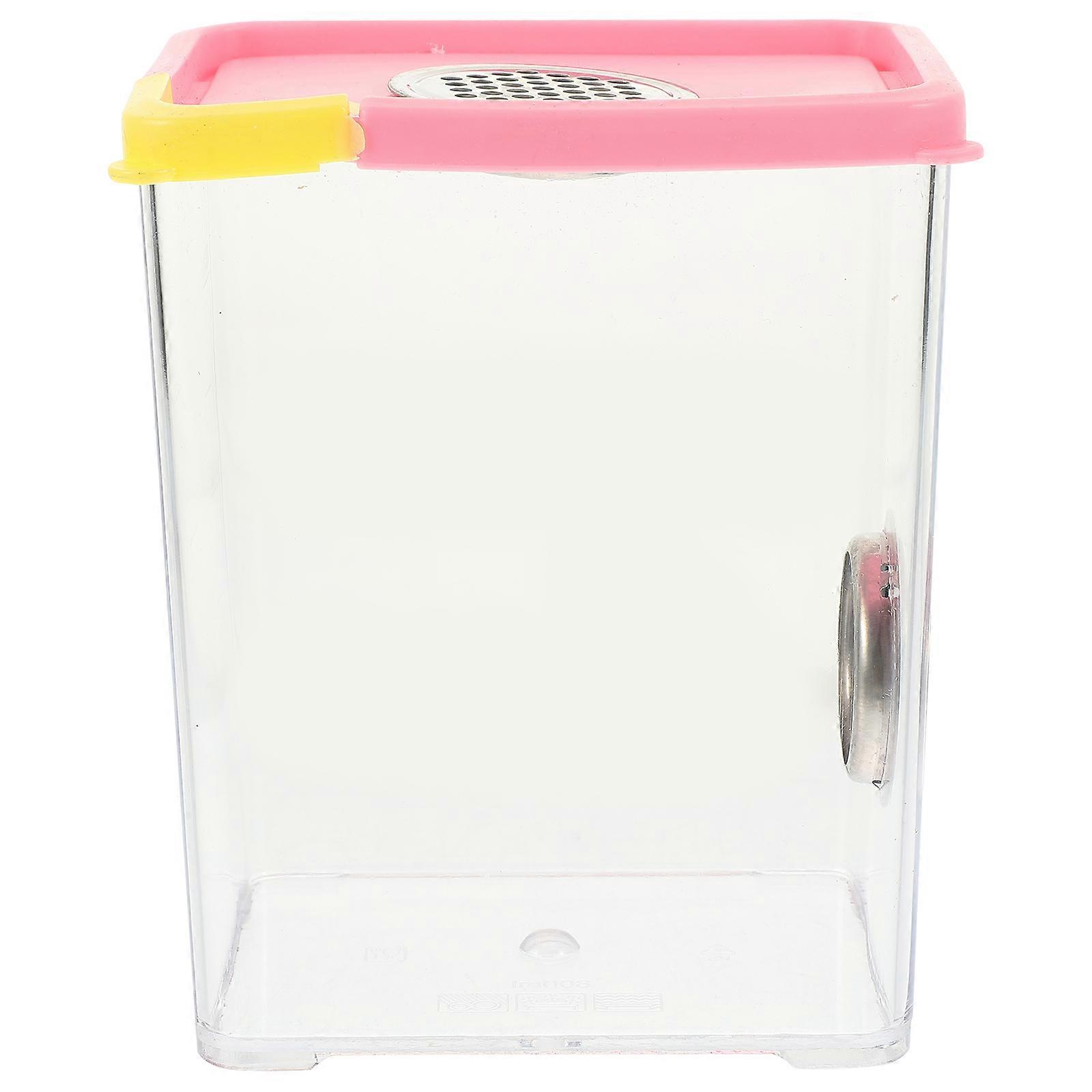 Pink Acrylic Tarantula Enclosure for Reptile Habitat Featuring 4Pcs Vertical Cases
