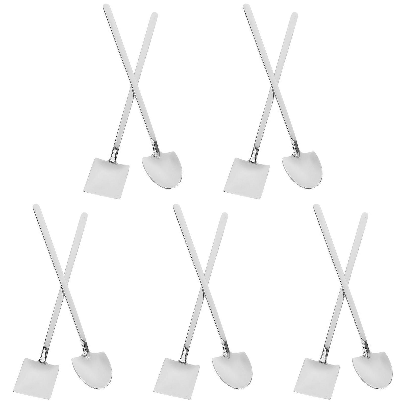 Dessert Spoon Stainless Steel Spoon for Fruit 40Pcs Silver Shape