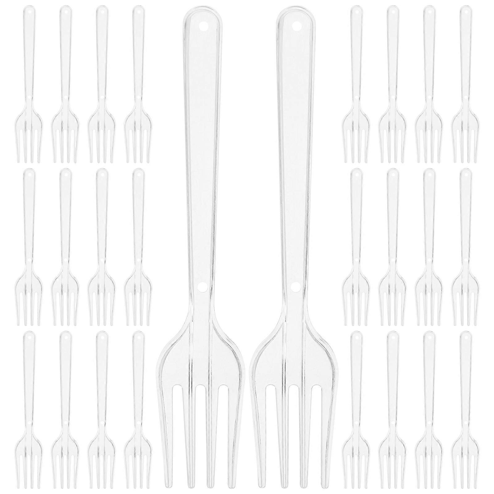 Durable Plastic Cutlery Salad Forks For Kitchen Dining Portable Light-Weight 100Pcs