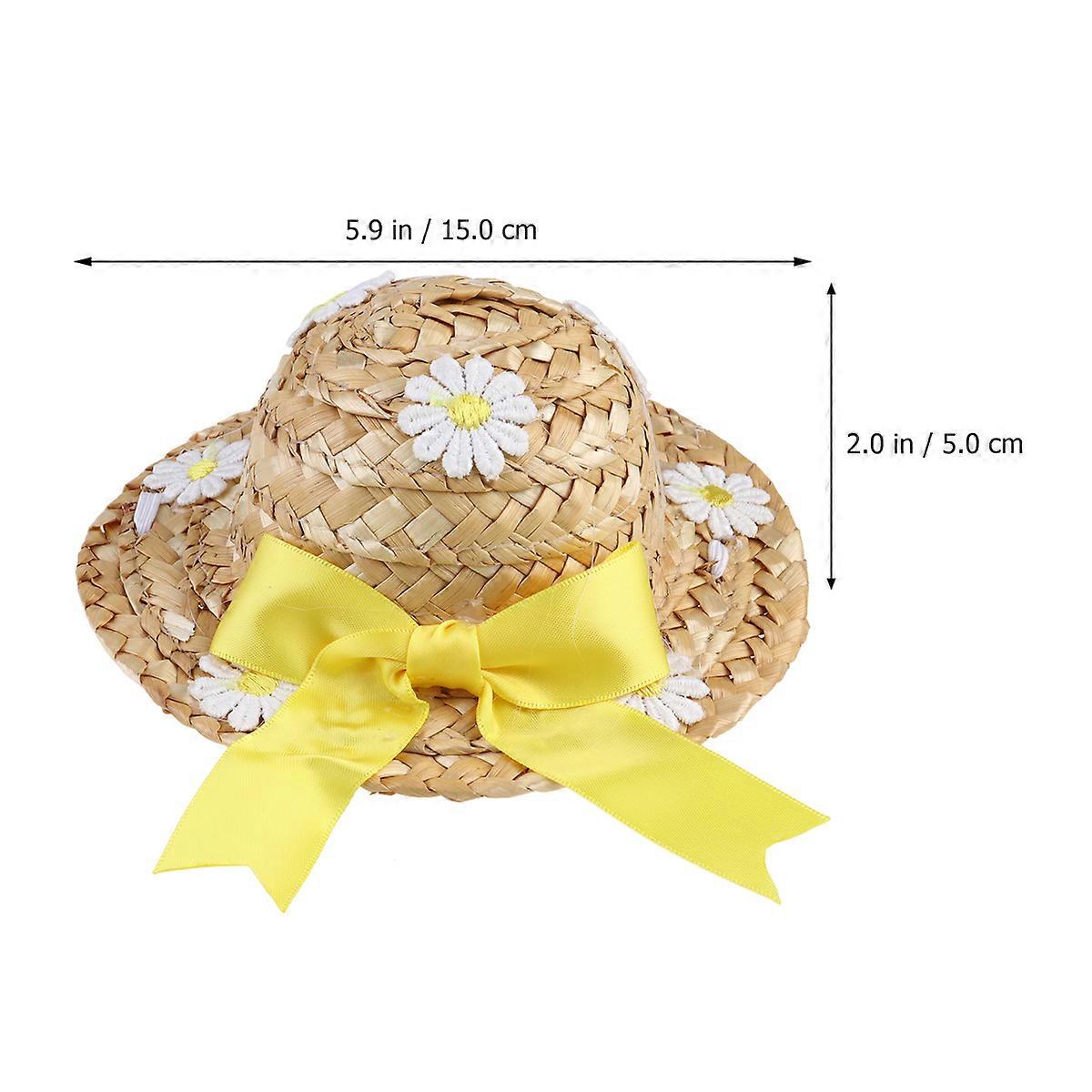 Hat Cat Woven Hat for Photo Prop 1Pcs Yellow Material